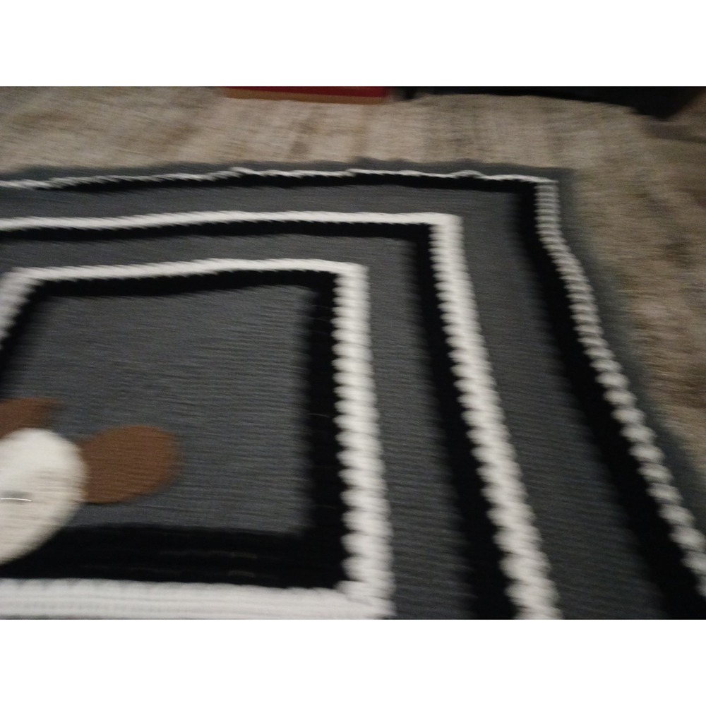 Dog‎ Lovers Handmade Crochet Knit Couch Cover 52in Granny Square Vintage Blanket - Picture 9 of 16
